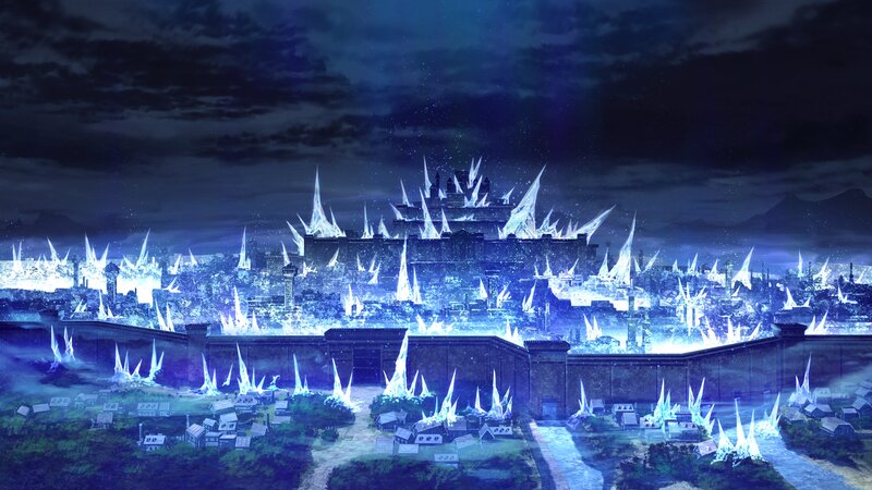 Frozen Cityscape at Night