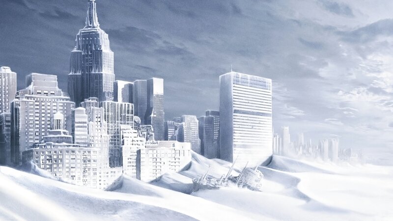 frozen cityscape