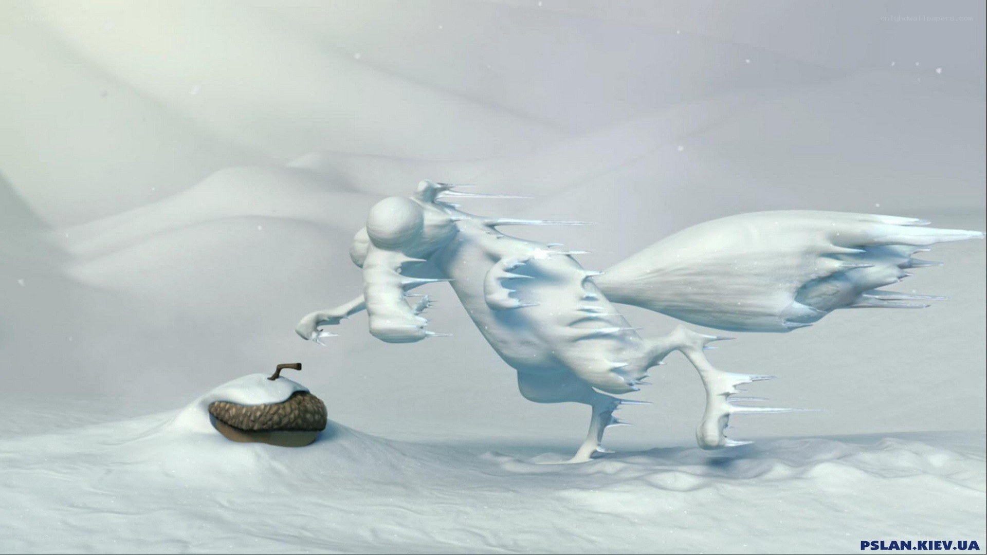 frozen creature chasing acorn