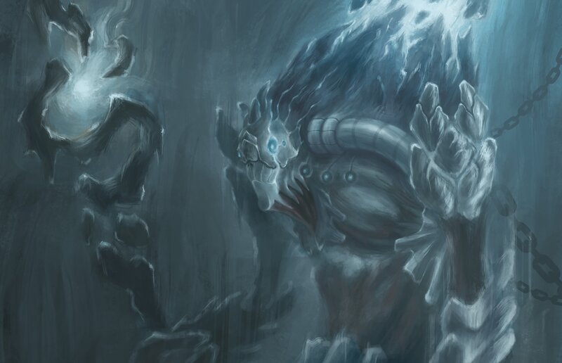 frozen demon in chains