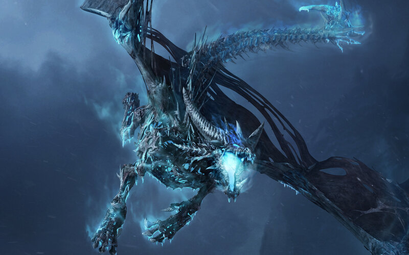 Frozen Dragon Creature — Blue, Dramatic