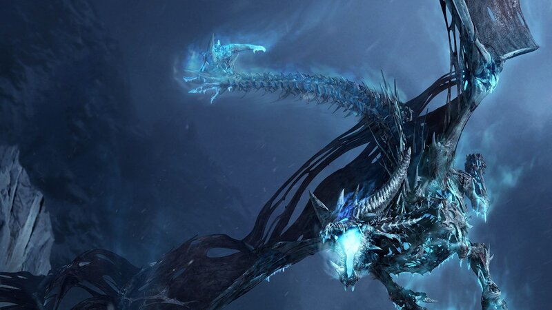 frozen dragon in dark cavern