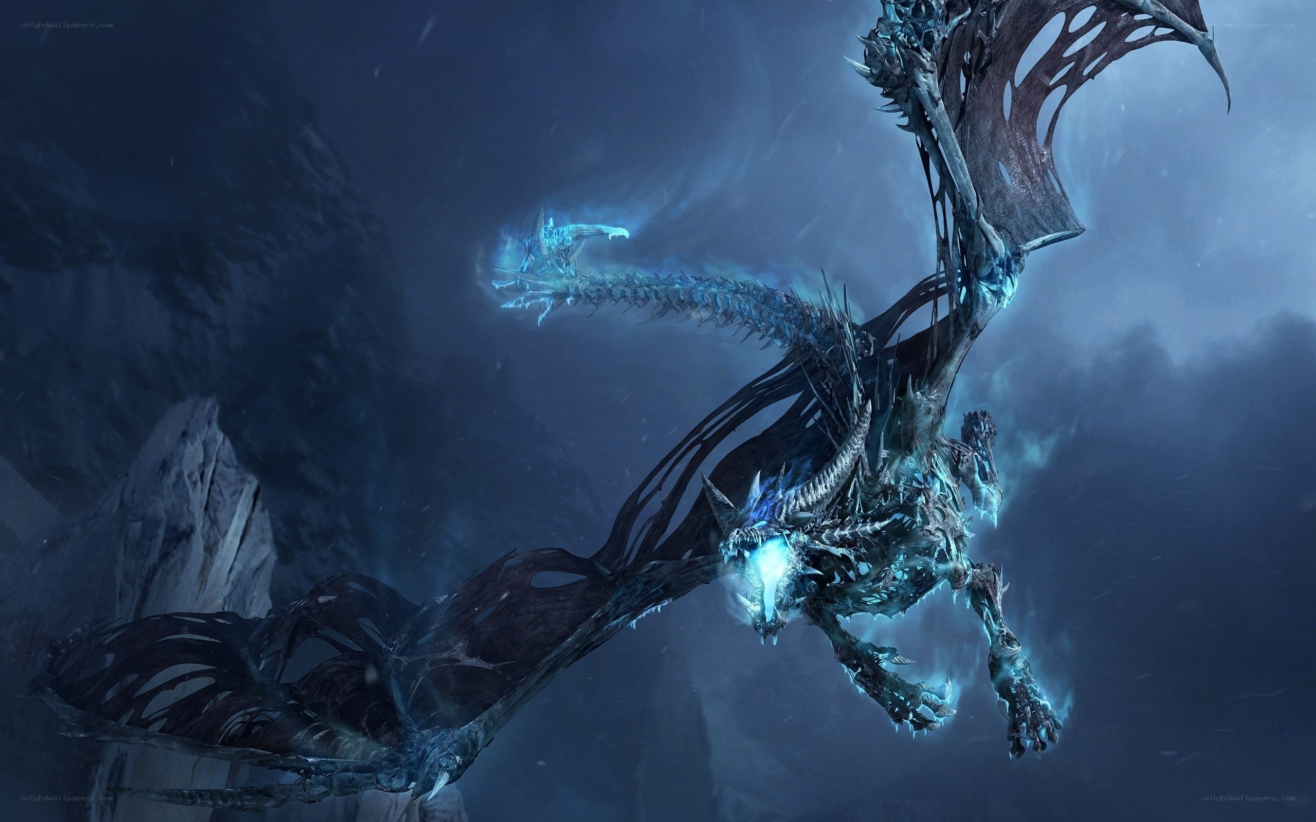 frozen dragon in icy cave