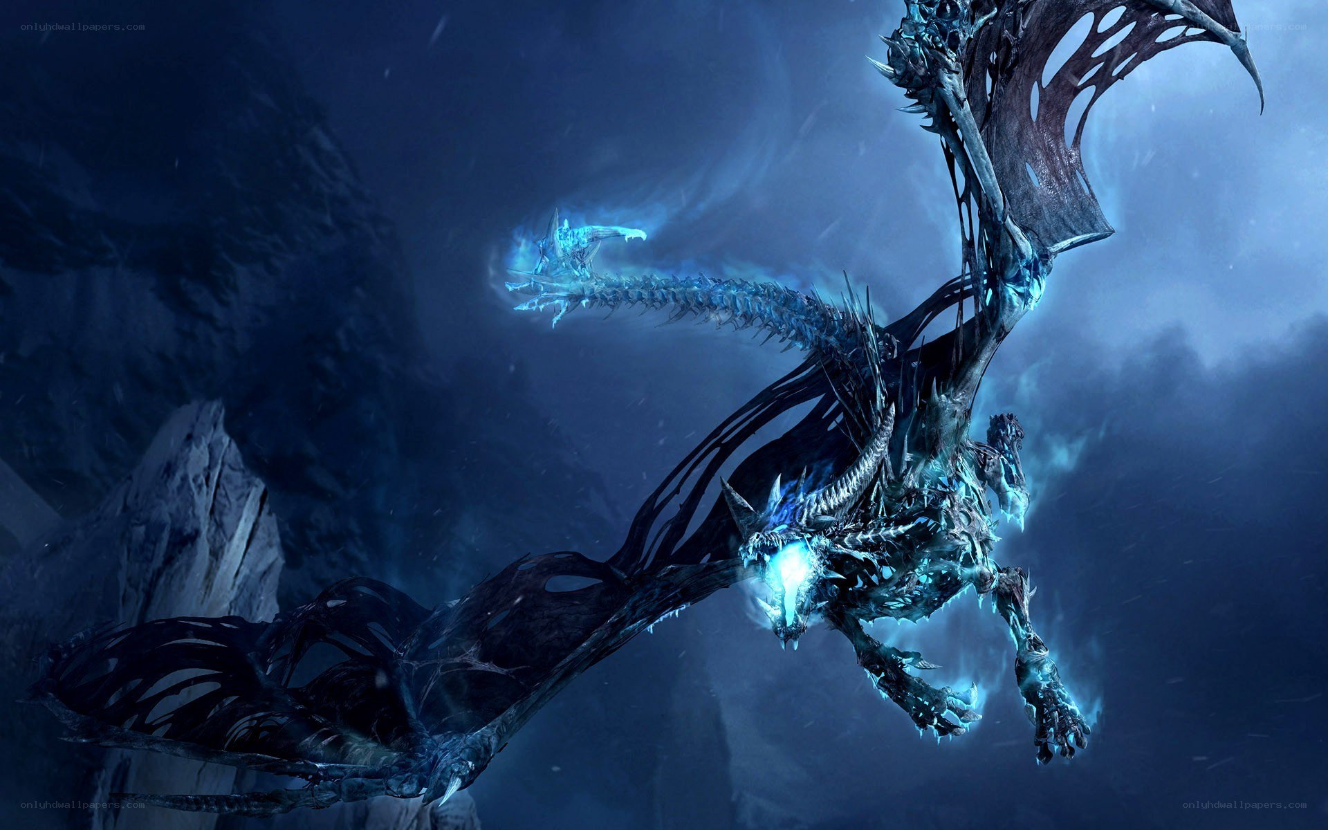 frozen dragon in icy cavern