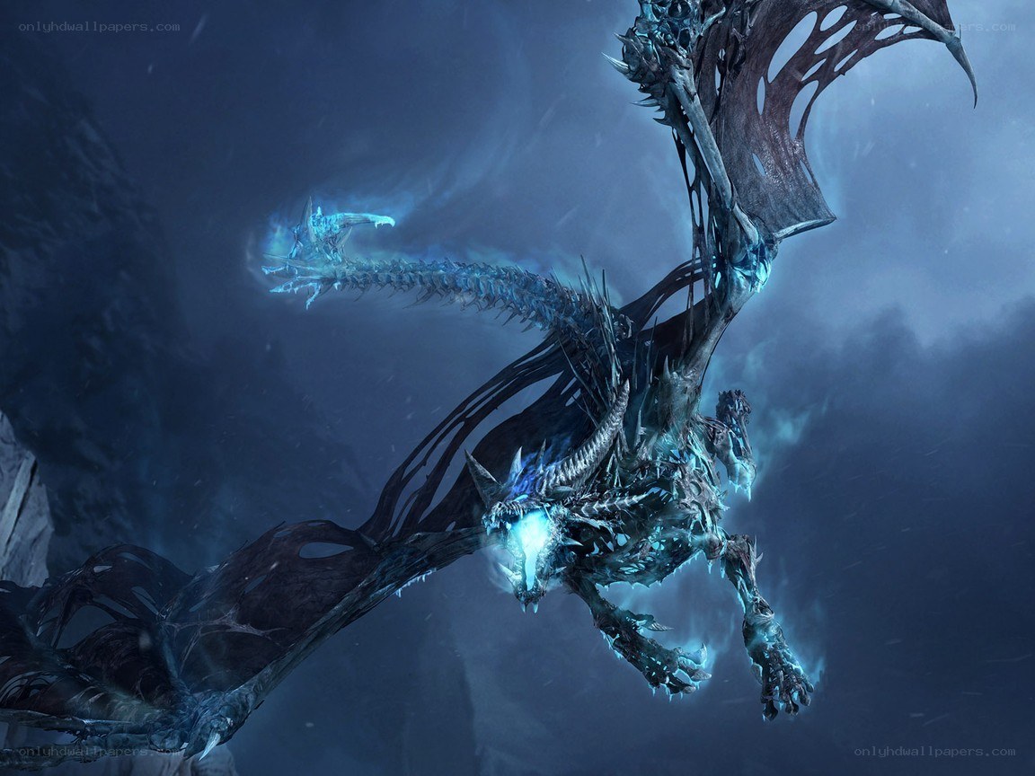 frozen dragon in storm
