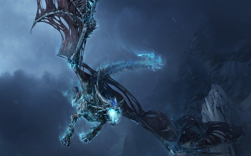 frozen dragon in storm