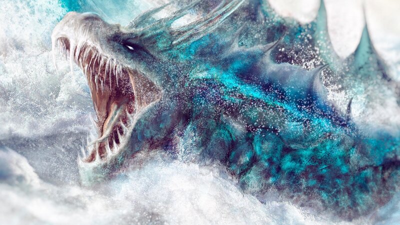 frozen dragon roaring