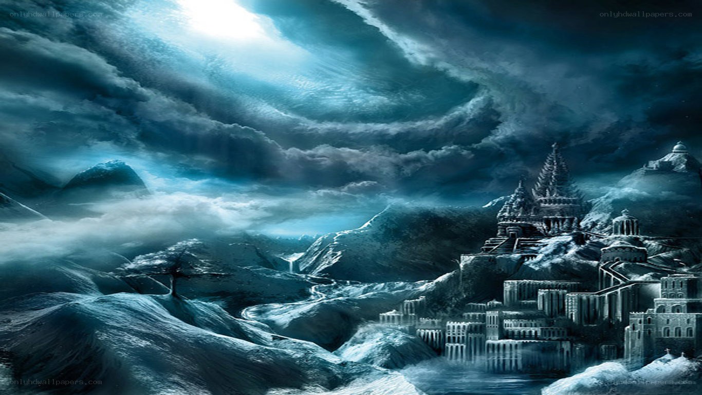 frozen fantasy cityscape