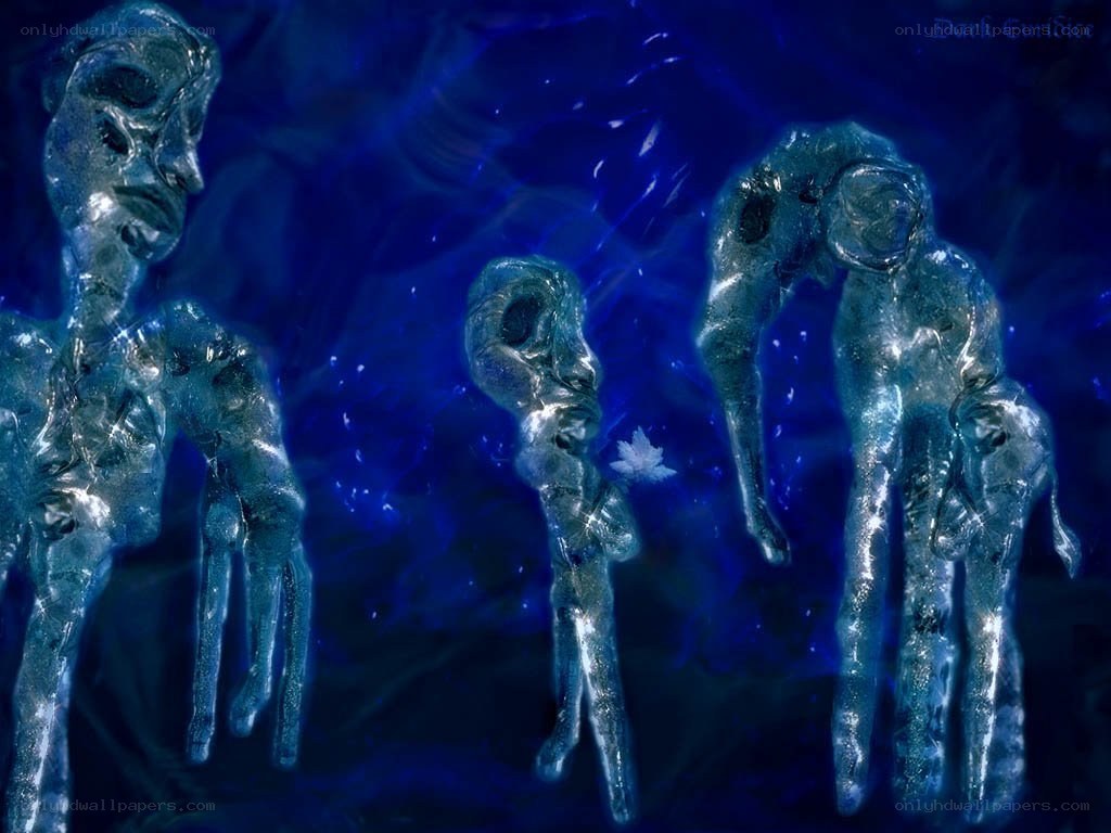 frozen figures in blue