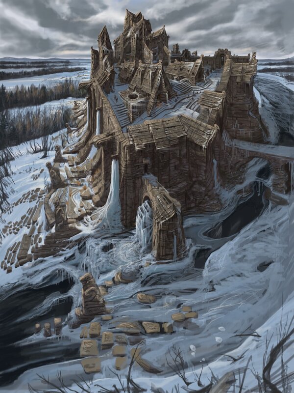 Frozen fortress in winter
