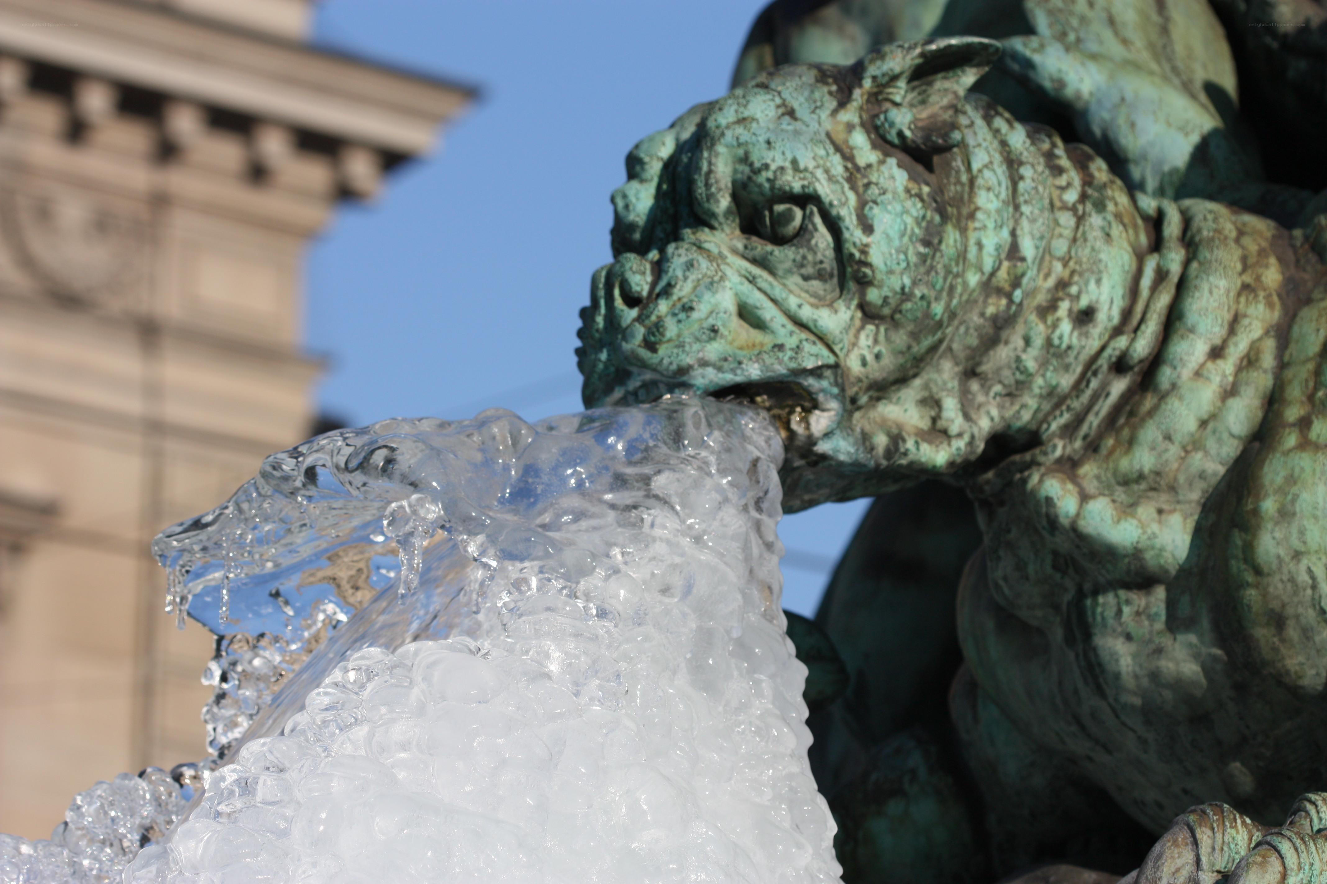 frozen fountain sculpture