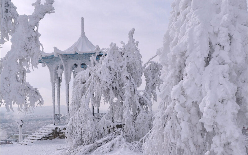 Frozen Gazebo in Snow