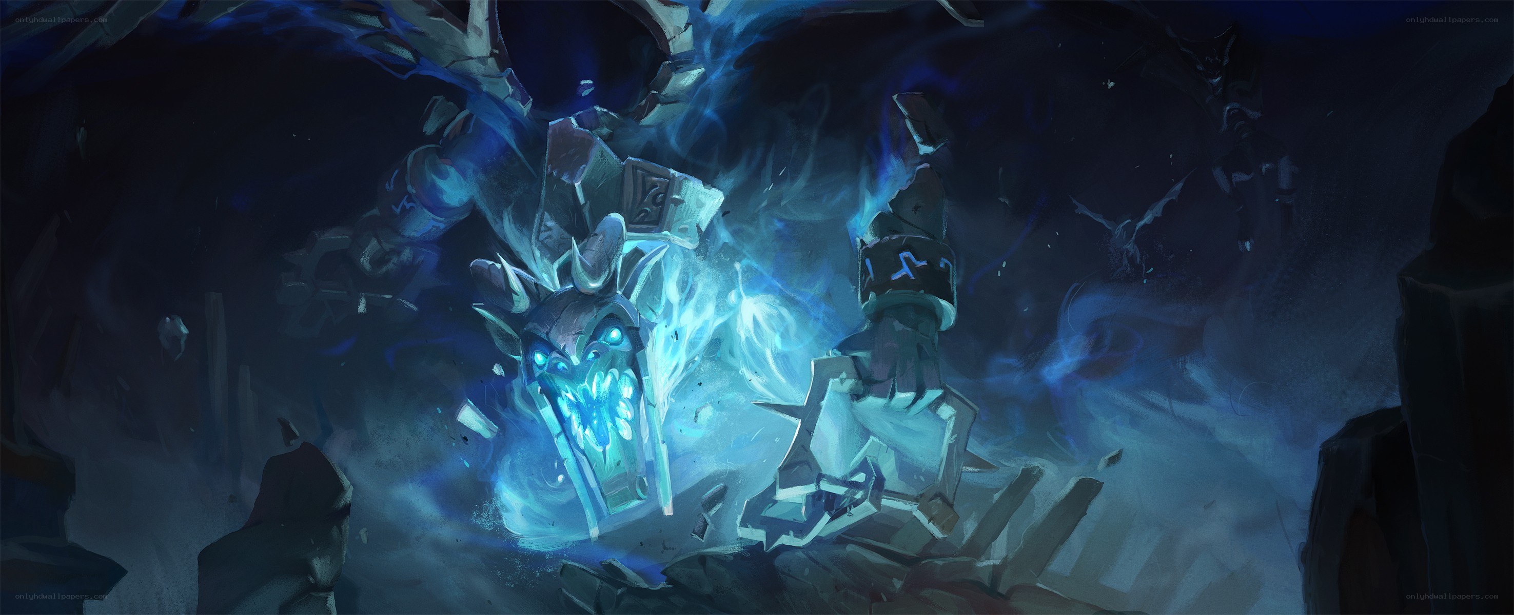 frozen golem in a cave