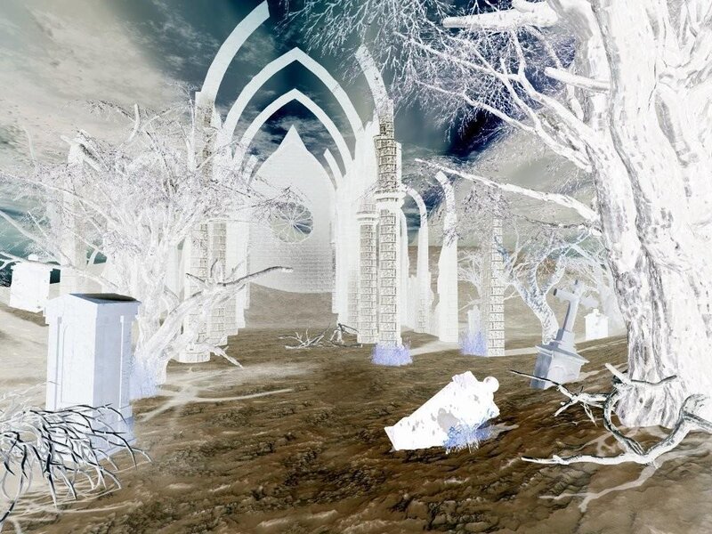 frozen gothic ruins