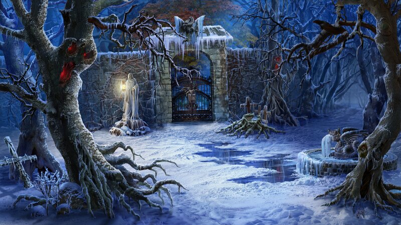 Frozen Graveyard Scene
