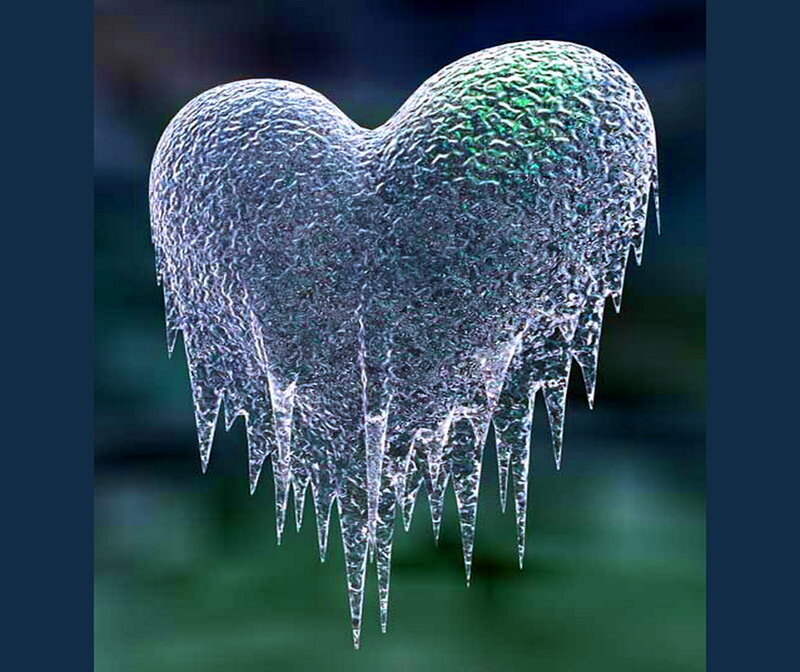 Frozen Heart with Icicles