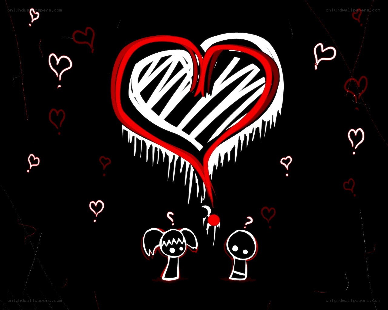 Frozen heart with stick figures