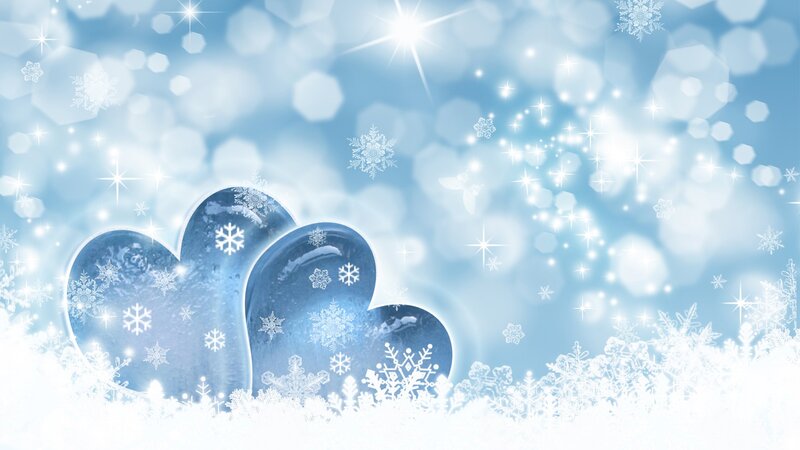 Frozen Hearts with Snowflakes