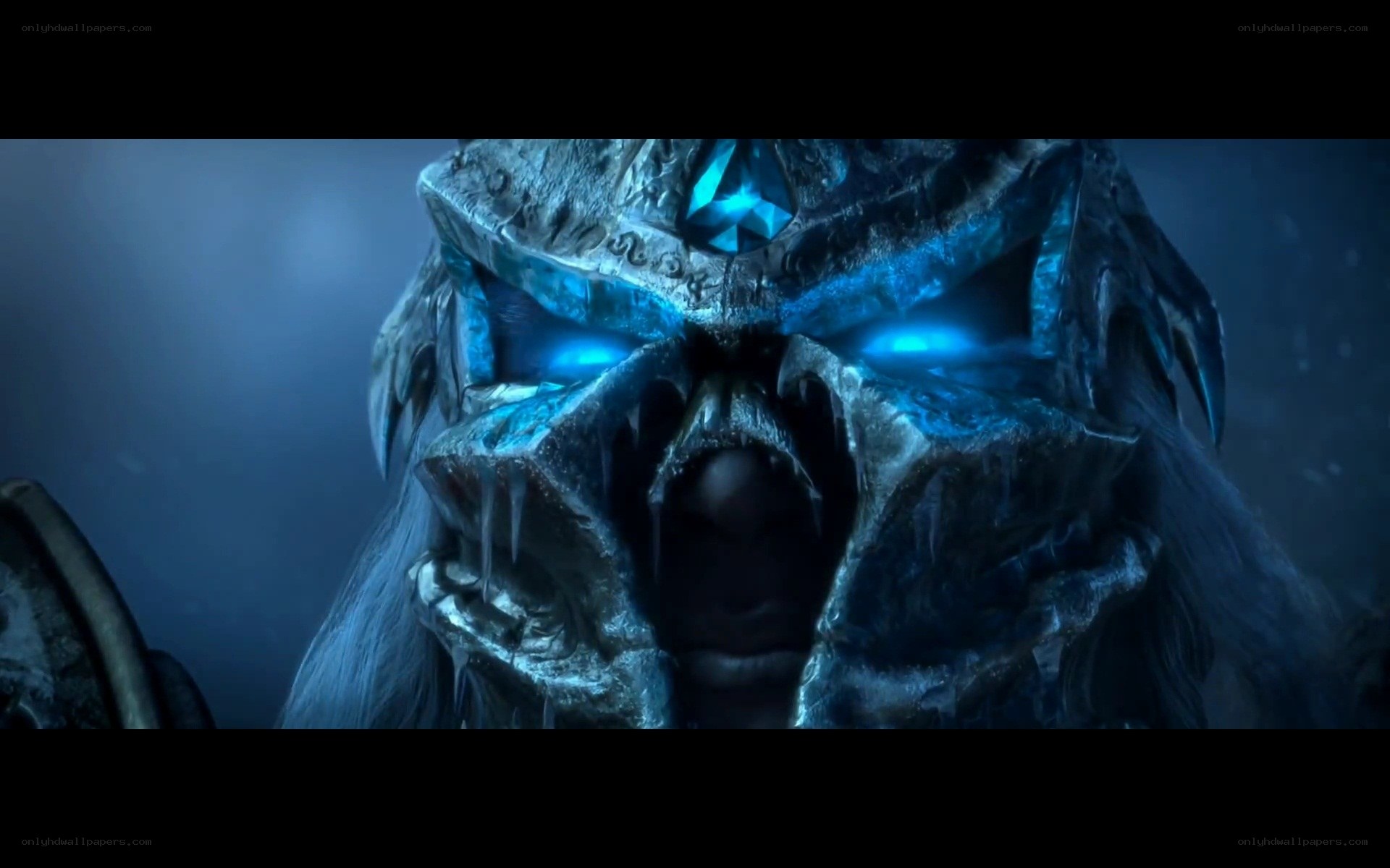 frozen king with glowing eyes