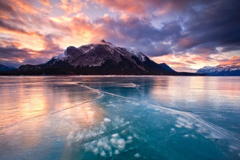 Frozen Lake and Mountain — Blue