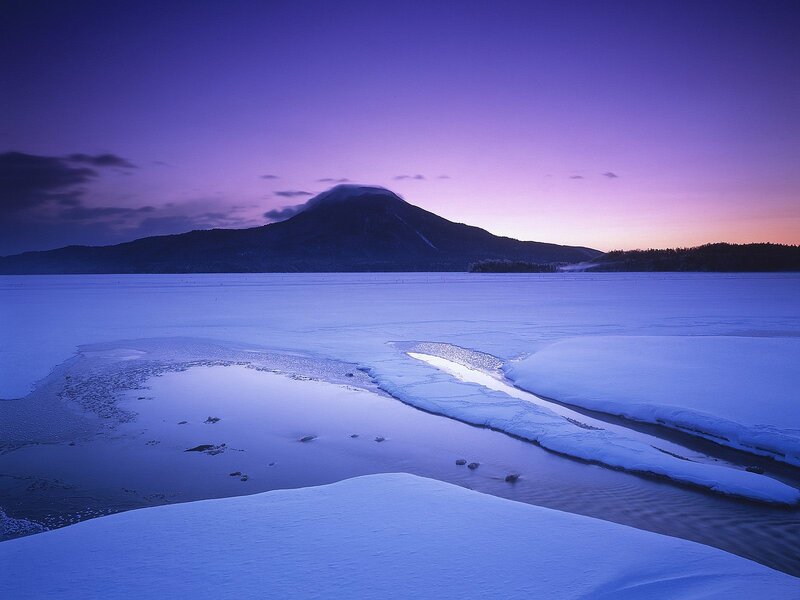 Frozen Lake and Mountain — Purple