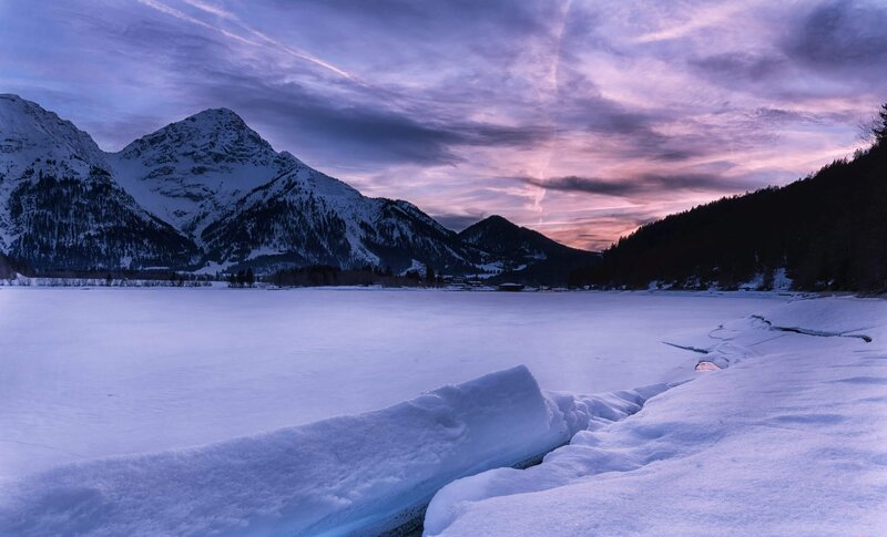 Frozen Lake and Mountains — Purple