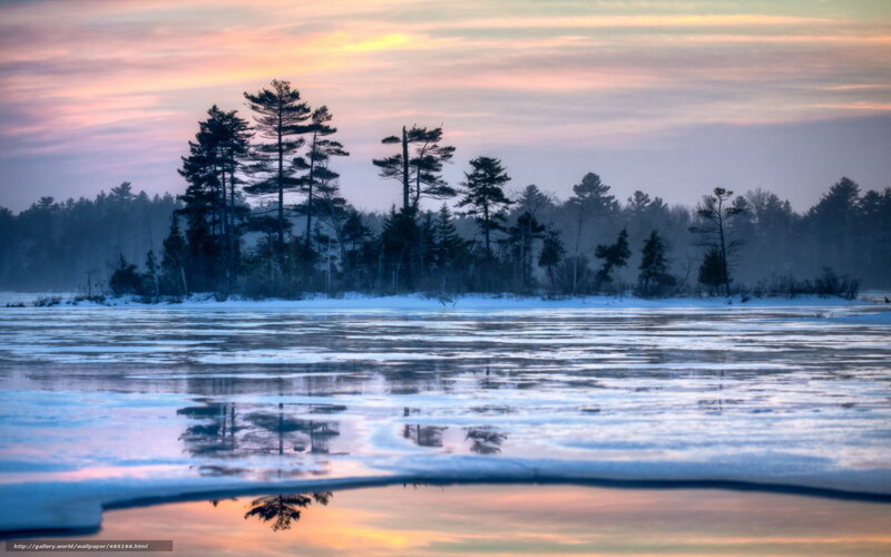 Frozen Lake at Dawn — Blue, Serene, Winter