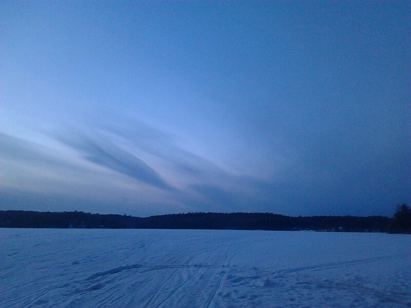 Frozen Lake at Dusk — Blue, Calm, Night