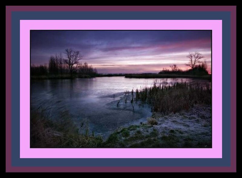 Frozen Lake at Dusk — Purple