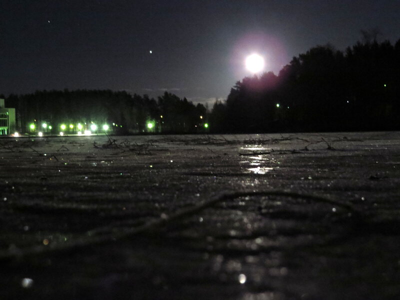 Frozen Lake at Night — Black