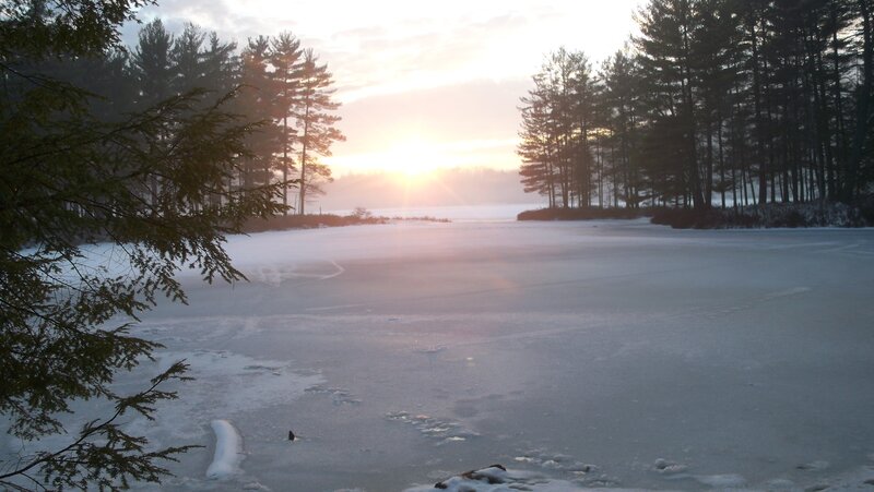 Frozen Lake at Sunrise — White, Serene