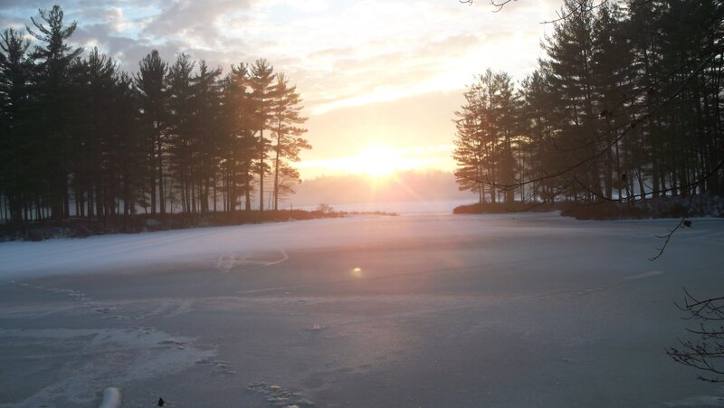 Frozen Lake at Sunrise — White