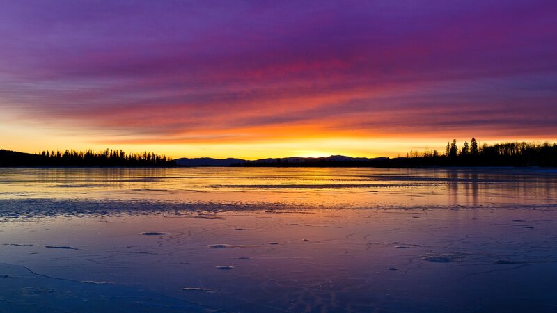 Frozen Lake at Sunset — Sky