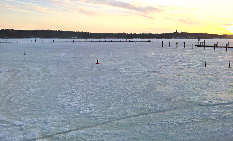 Frozen Lake at Sunset — White, Serene