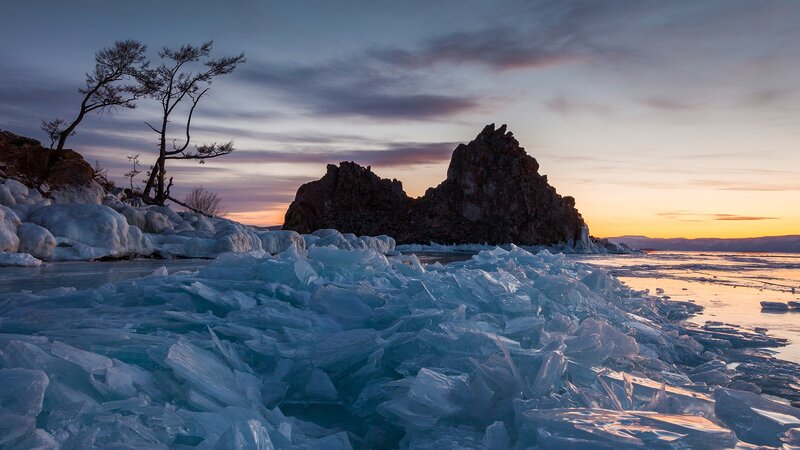 Frozen Lake Ice — Blue