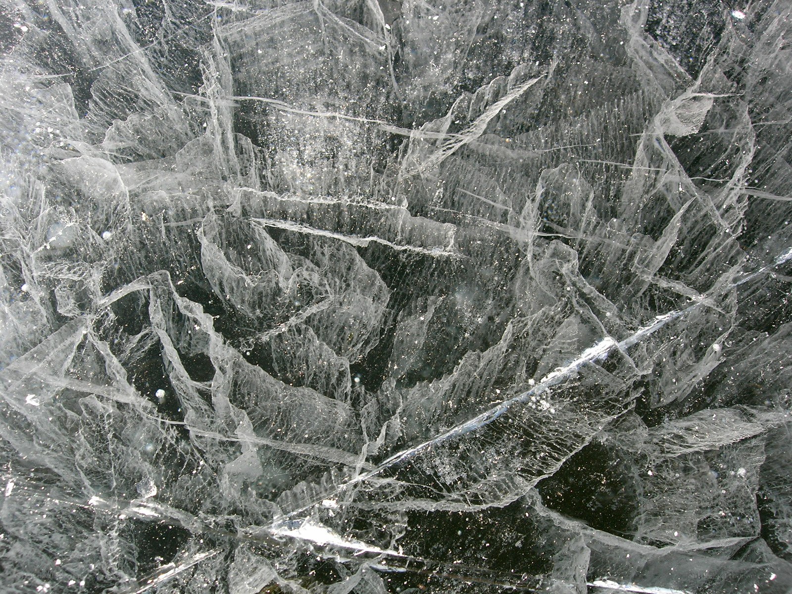 Frozen lake ice texture
