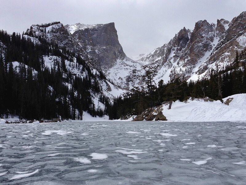 Frozen Lake in Mountains — White, Cold