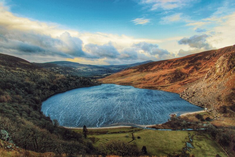 Frozen Lake in Valley