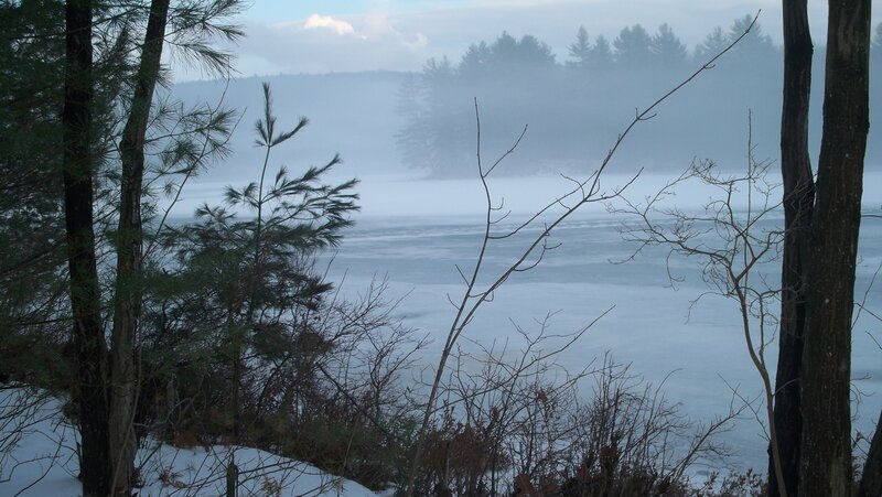 Frozen Lake in Winter — Blue