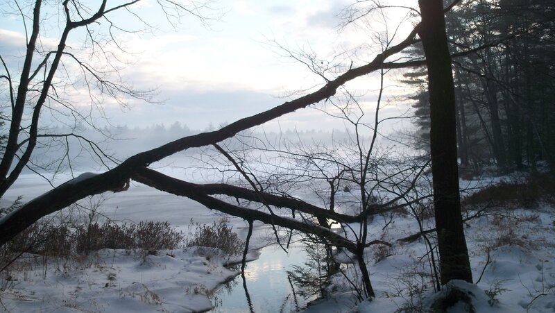 Frozen Lake in Winter — White, Serene