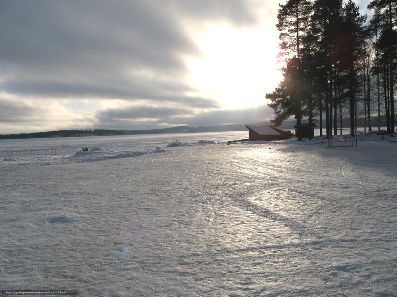 Frozen Lake Landscape — White