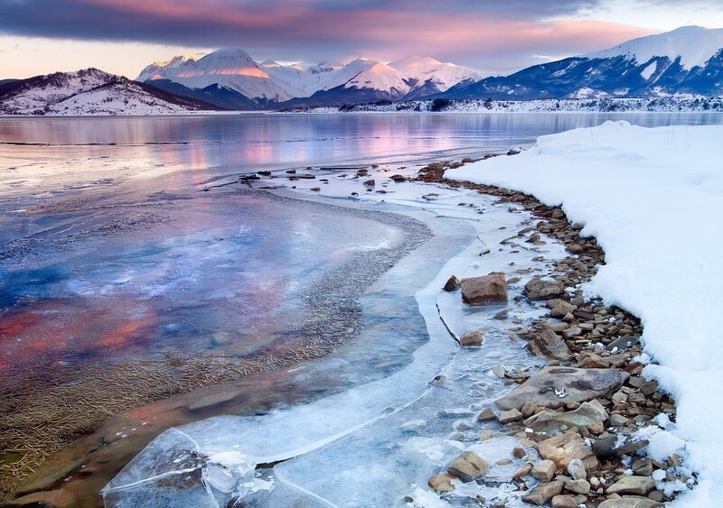 Frozen Lake Shore — Blue, Serene, Winter