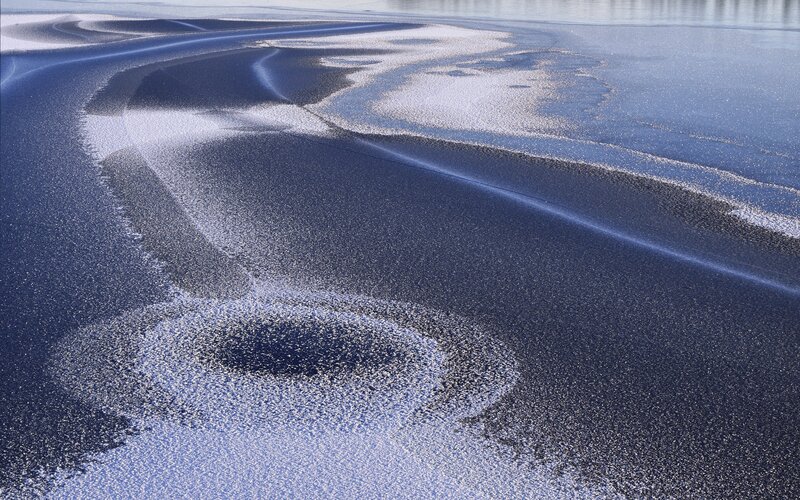 Frozen Lake Surface — Blue, Calm