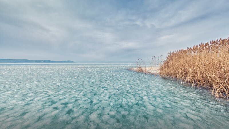 Frozen Lake Surface — Blue, Cold, Winter, Photograph
