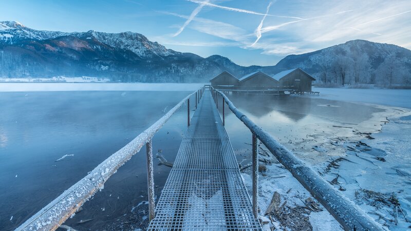 Frozen Lake with Dock — Blue, Cold