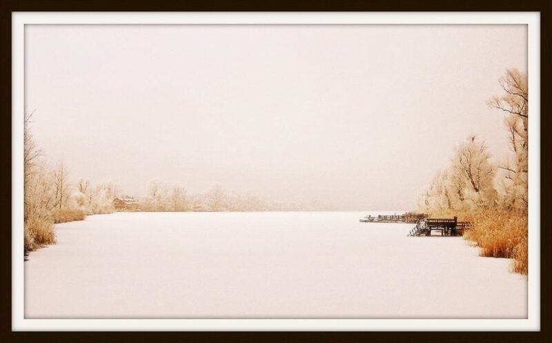 Frozen Lake with Dock