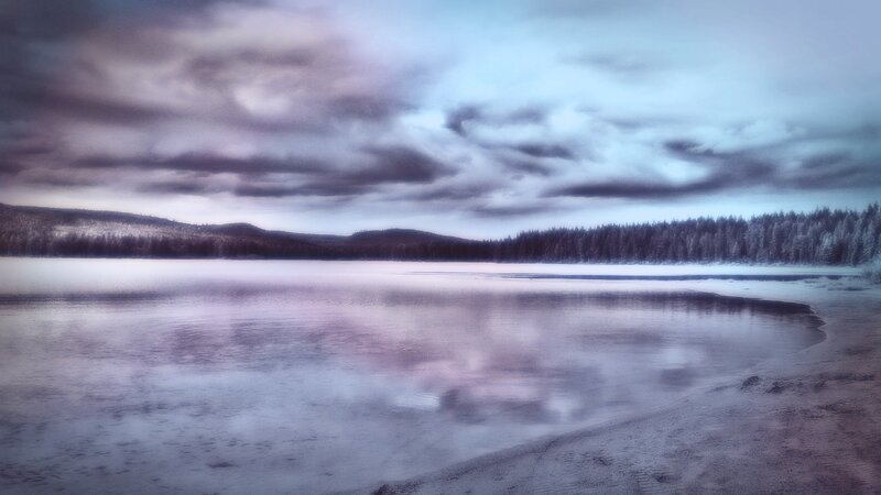 Frozen Lake with Forest — Blue, Cold