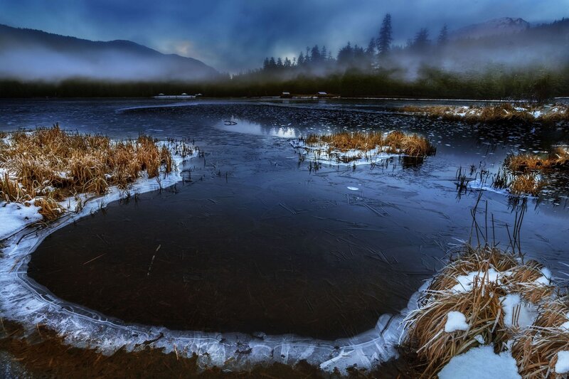 Frozen Lake with Ice — Blue