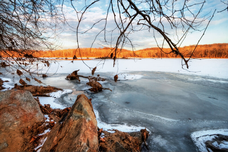 Frozen Lake with Ice