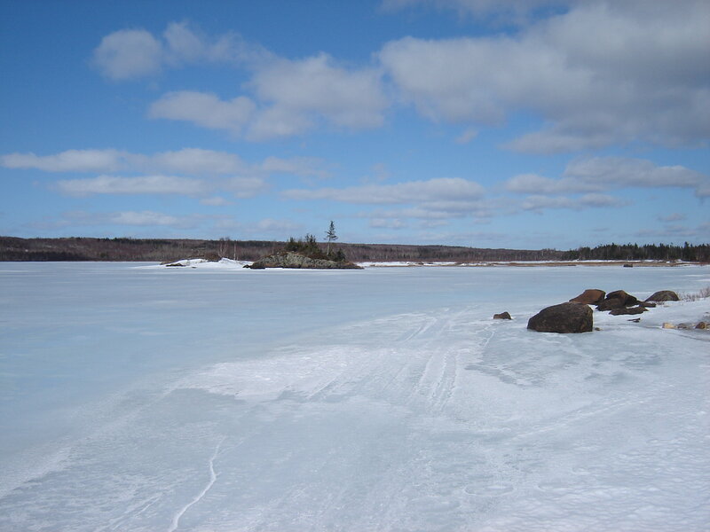 Frozen Lake with Island